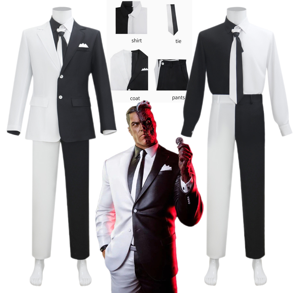 Anime Cosplay Face - Two Face Harvey Dent Cosplay Costume