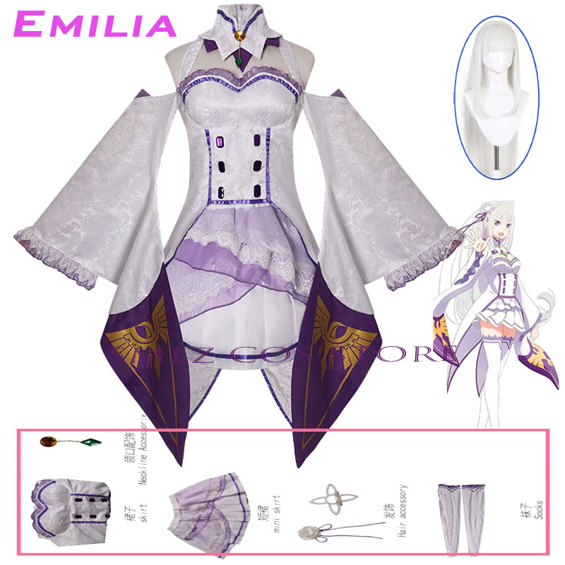 Anime Cosplay Clothes - Emilia Cosplay Anime Re Zero Kara