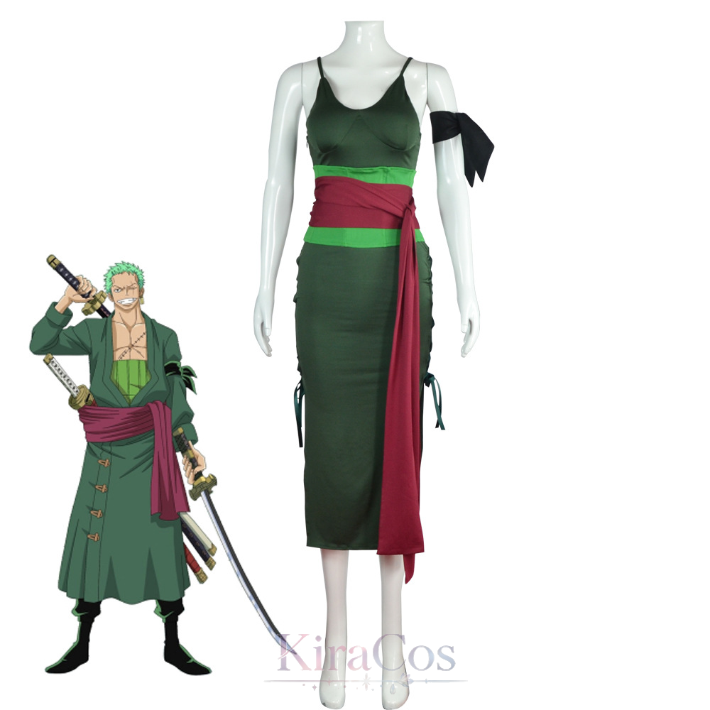 Anime Zoro Cosplay Female - Anime Roronoa Cosplay Female Costume Green