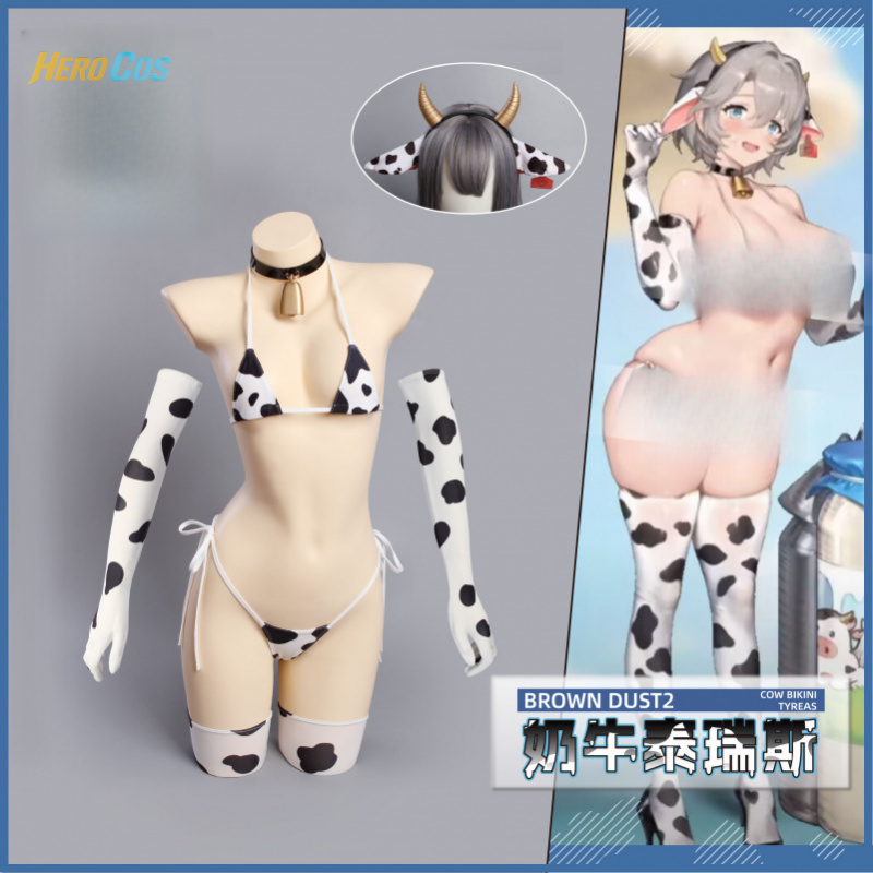 Anime Cosplay Bikini - Game browndust2 Therese Cosplay Costume Cow