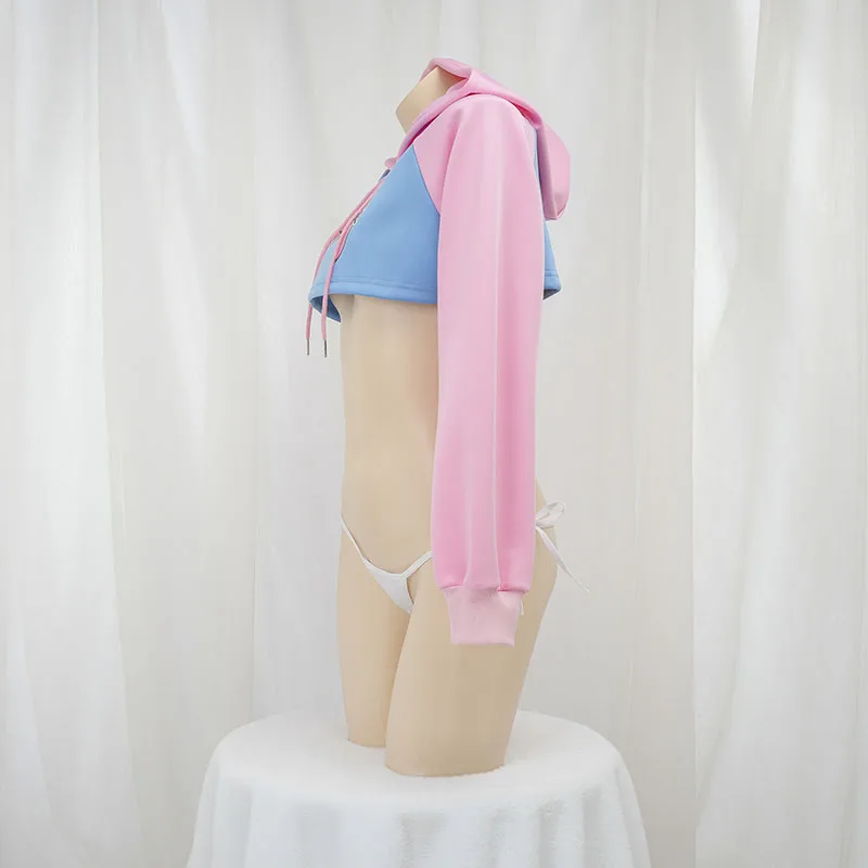 Cute Long Sleeve Crop Top Hood - Anime Cosplay Bikini recension och pris