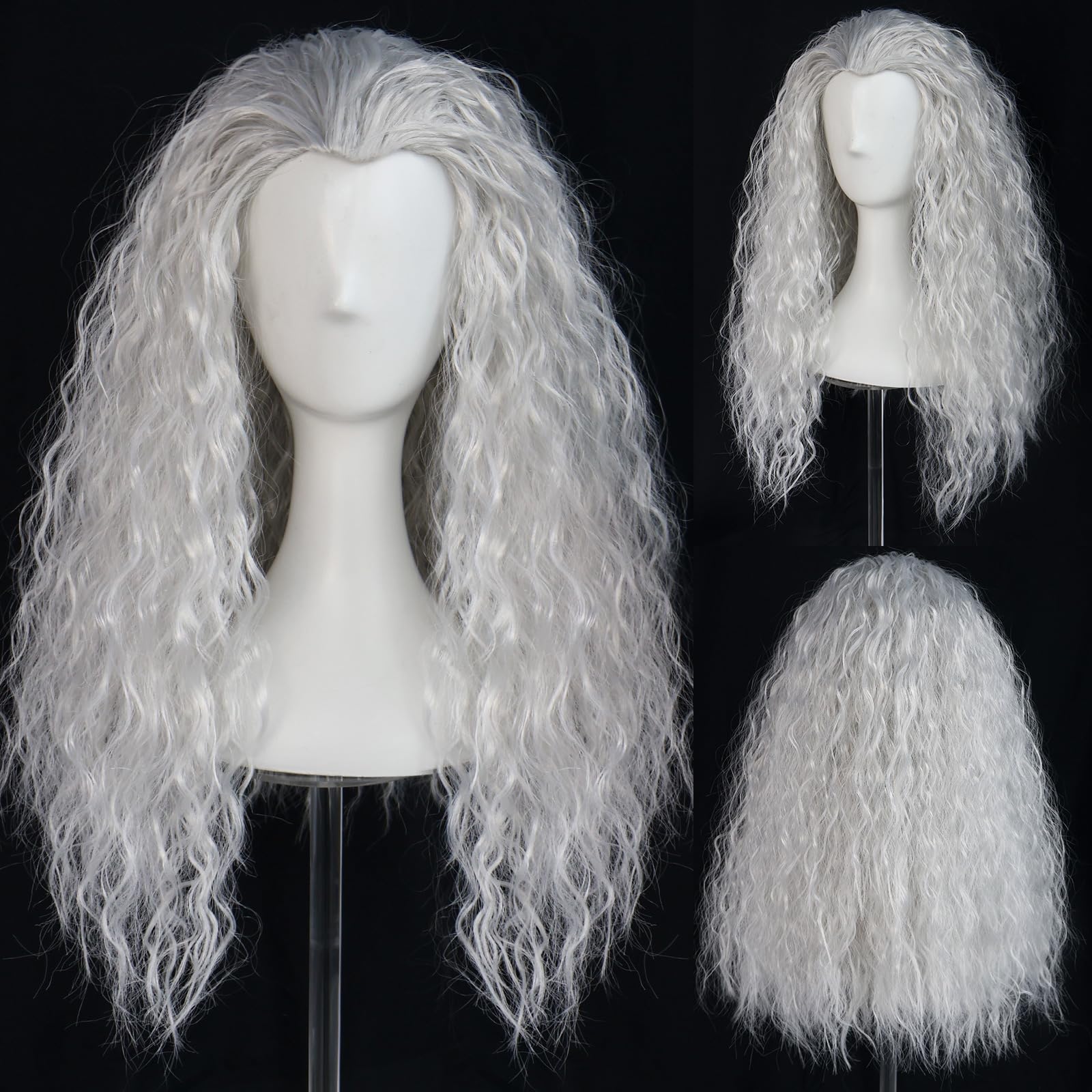 Fluffy white witch corn perm l - Anime Cosplay Face recension och pris