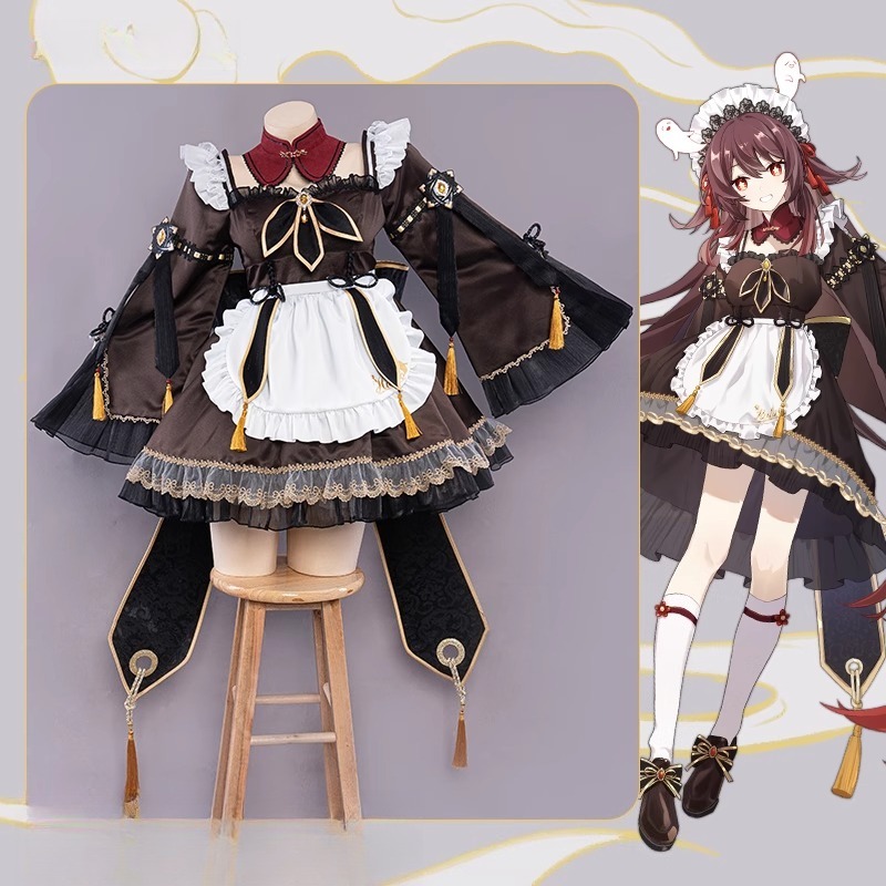 Game Genshin Impact Hu Tao Mai - Anime Cosplay Maid recension och pris