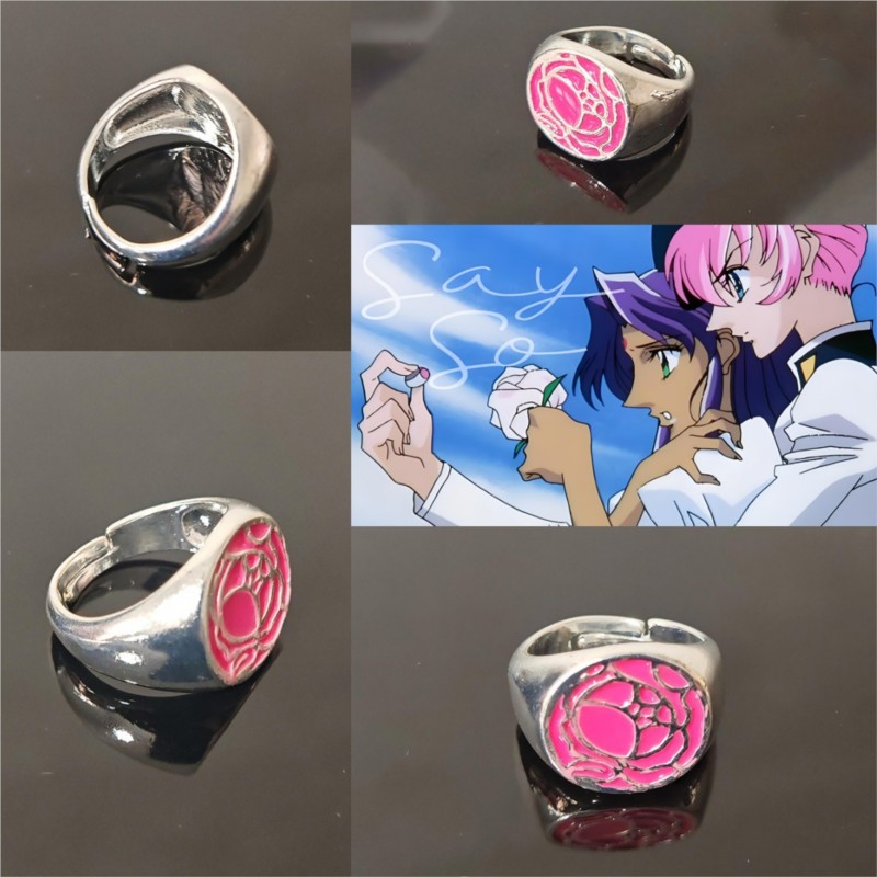 Pink Rose Ring Tenjou Utena Re - Anime Cosplay Girlfriend recension och pris