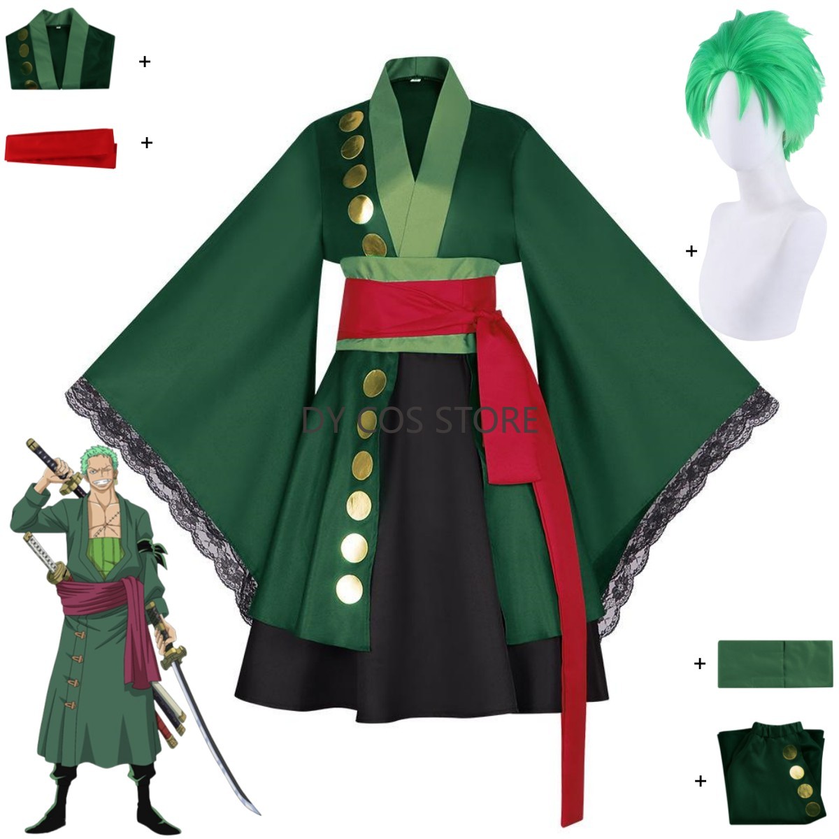 Anime Roronoa Zoro Cosplay Cos - Anime Zoro Cosplay Female recension och pris